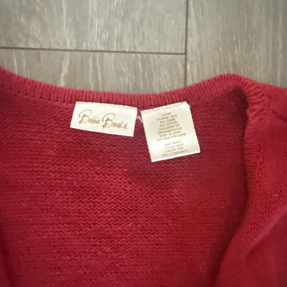 Vintage BOBBIE BROOKS Sweater Vest RED Christmas‎ SNOWMEN Zip XL